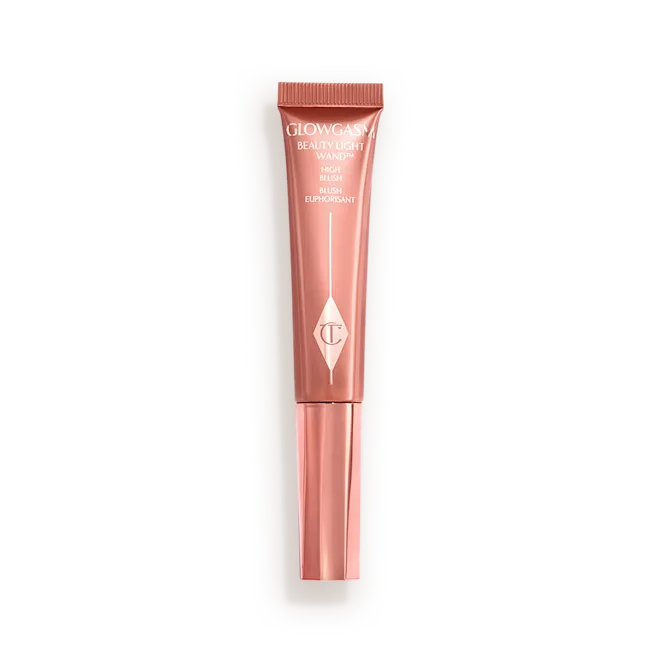 039_220183_PILLOW_TALK_PLUMP_P_PINKGASM_BLW_CLOSED_RJ_2404 شارلوت تیلبری رژگونه و هایلایتر مایع گلوگاسم بیوتی لایت وند (۱۲ میلیلیتر) (Pinkgasm) - تصویر 1