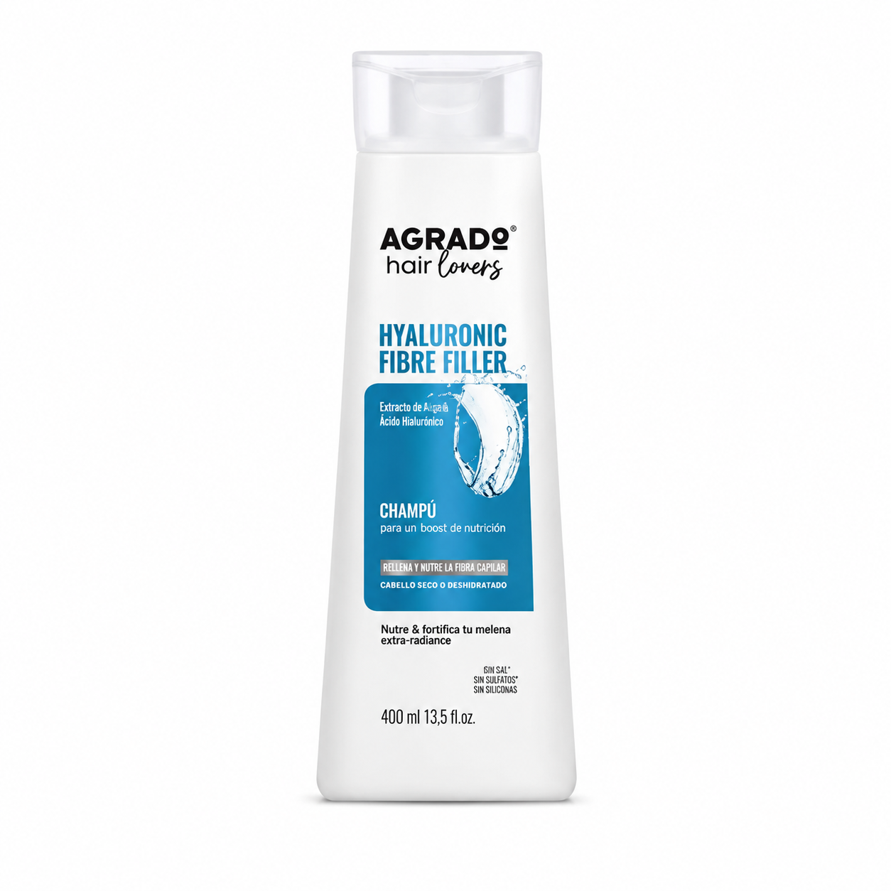 1 شامپو پرکننده فیبر هیالورونیک آگرادو (Agrado) مدل Hyaluronic Fibre Filler(400میل) - تصویر 1