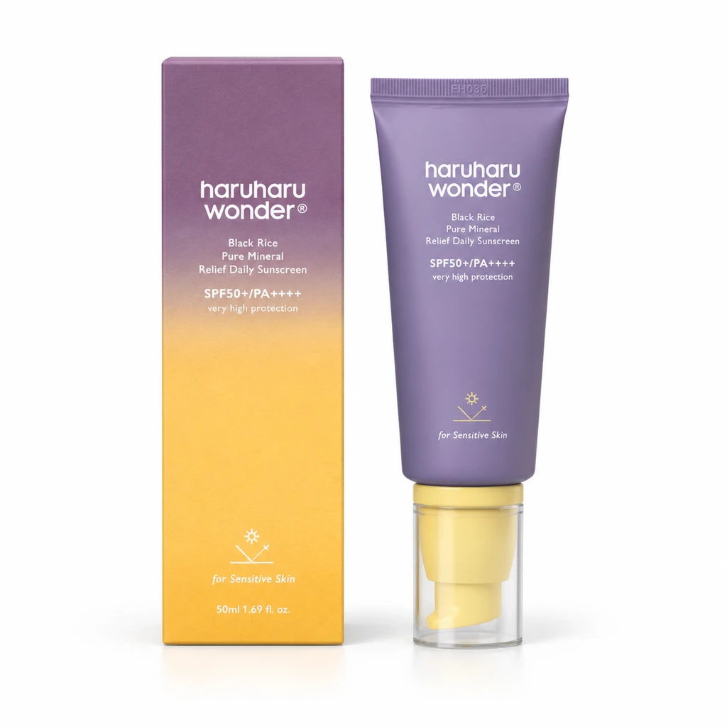 10 هارو هارو واندر ضد آفتاب روزانه مینرال و تسکیندهنده برنج سیاه مدل (Haruharu Wonder Black Rice Pure Mineral Relief Daily Sunscreen +SPF 50 PA++++ 50ml / 1.69 fl. o )حجم50میل - تصویر 1