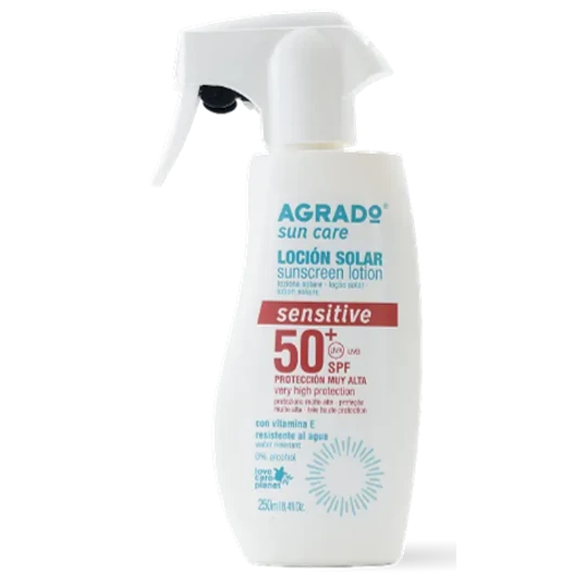 15 آگردو ضد آفتاب اسپری مدل(Agrado Sun Care Sensitive Sunscreen Lotion Spray +SPF 50 250ml)حجم250میل - تصویر 1