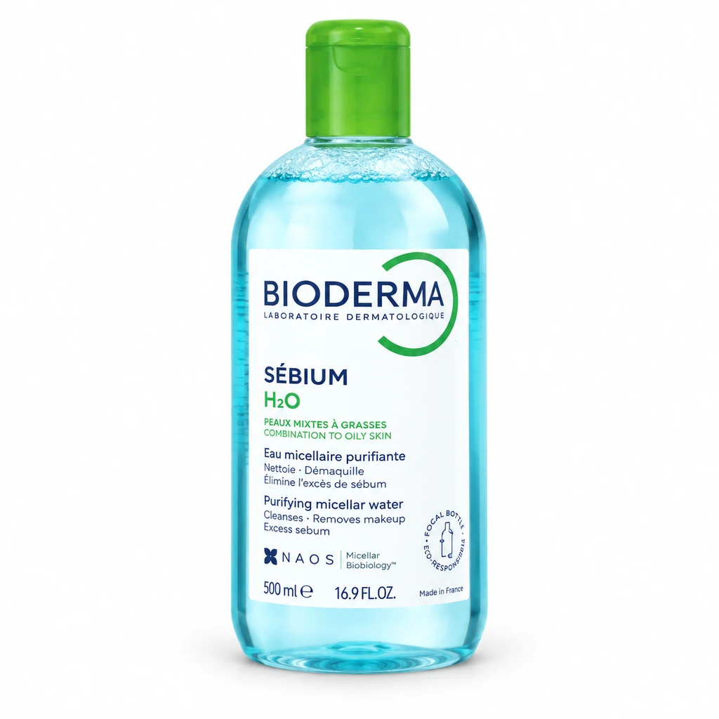 16 میسلار واتر پاککننده آرایش بایودرما مدل Sébium H2O حجم ۵۰۰ میلیلیتر / طرح جدید - تصویر 1