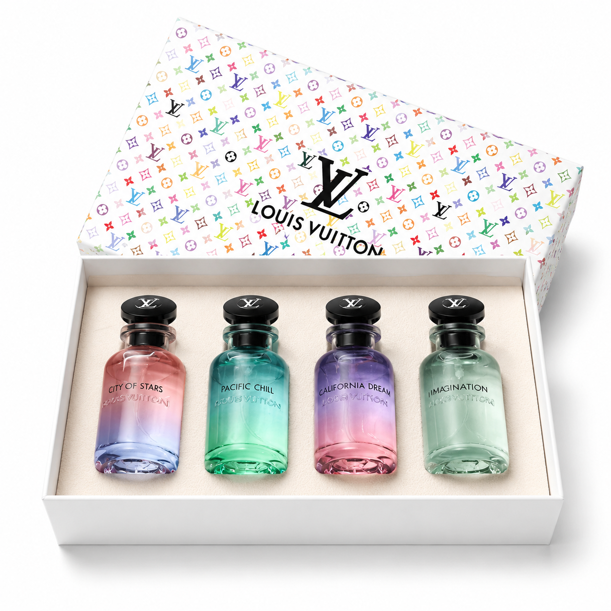 2 پک ۴ عددی عطر لویی ویتون (Louis Vuitton) مدل Miniature Set – کالکشن محبوب City of Stars و Imagination - تصویر 1