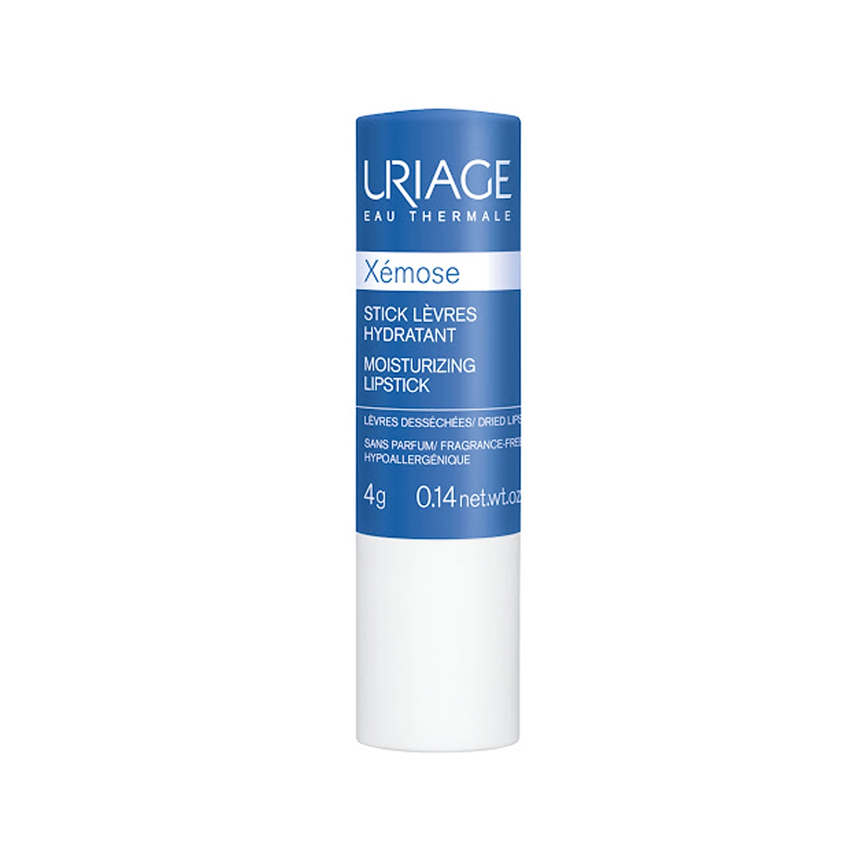 uriage-xemose-moisturizing-lipstick-blue بالم لب گزموز اوریاژ | مناسب لب های خشک و ترک دار - تصویر 1