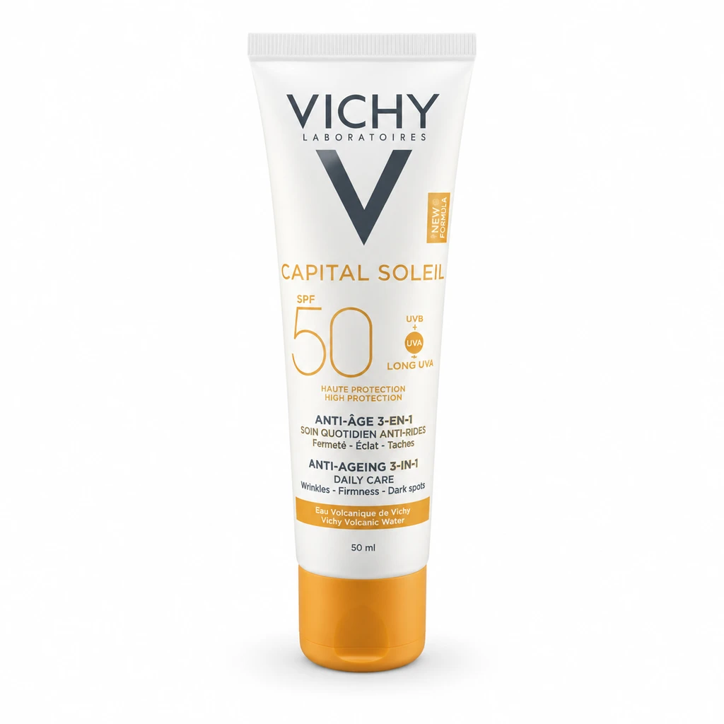20e30142-12f4-46af-a7a3-ad2cddbd29a9 ویشی ضدآفتاب ضد لک مدل SPF 50 (Vichy Capital Soleil Anti-Dark Spots) 1 in 3 + حجم 50میل - تصویر 1