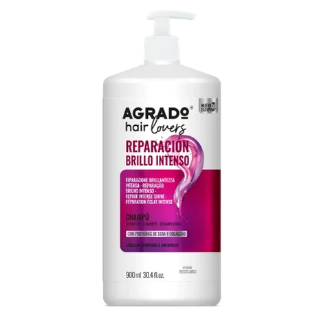 37 شامپو ترمیمکننده و براقکننده آگرادو (Agrado) مدل Reparación Brillo Intenso(900میل) - تصویر 1