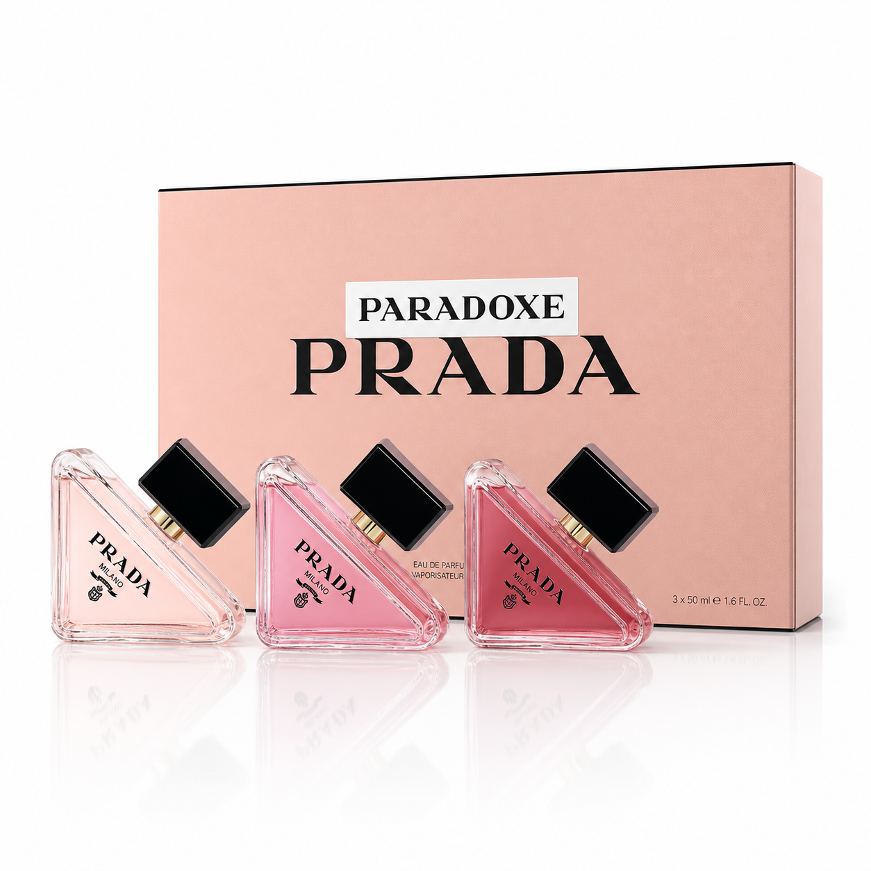 386b37c5-02d7-445a-bb37-710690bcf5eb ست ۳ عددی عطر زنانه پرادا (Prada) مدل Paradoxe – پک هدیه - تصویر 1
