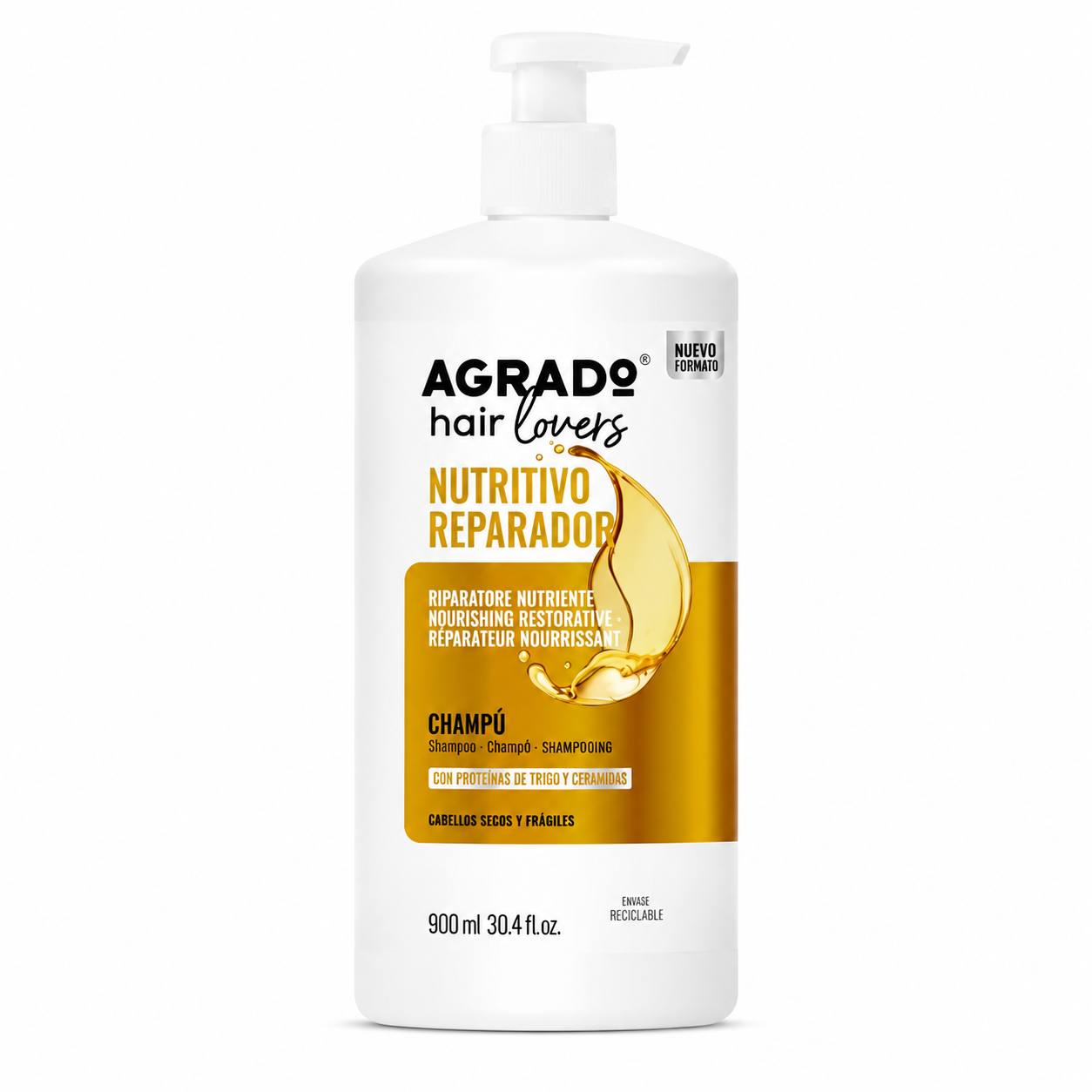 5 شامپو مغذی و ترمیمکننده آگرادو (Agrado) مدل Nutritivo Reparador(900میل) - تصویر 1