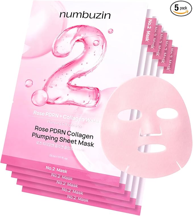61HSekHd9eL._AC_SX679_PIbundle-5,TopRight,0,0_SH20_ ماسک ورقهای حجمدهنده و جوانساز رز PDRN و کلاژن نامبوزین شماره ۲ (Numbuzin No.2 Rose PDRN Collagen Plumping Sheet Mask) - تصویر 1
