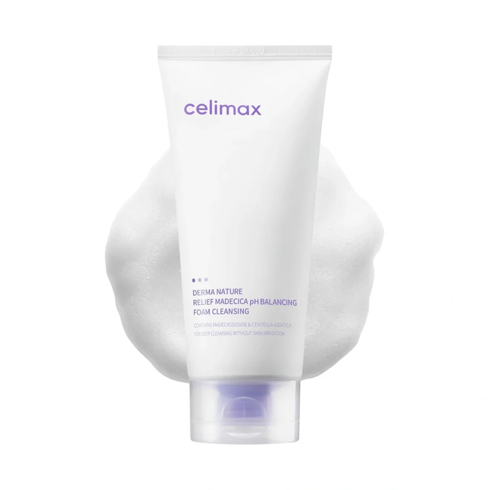 Celimax-Derma-Nature-Relief-Madecica-pH-Balancing-Foam-Cleansing-1-1000x1000 فیس واش سلیمکس درما نچررلیف مادسیکا مدل pH Balancing Foam حجم ۱۵۰ میل - تصویر 1