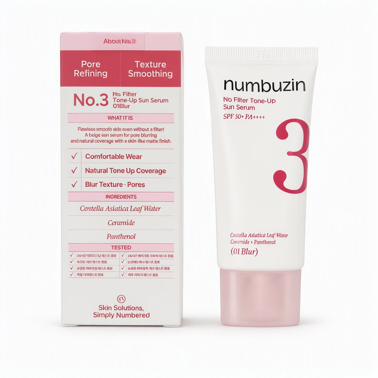 a4407023-61dc-444e-9590-9707a447dffb نامبوزین ضدآفتاب تونآپ شماره ۳ مدل No Filter Tone-Up Sun Serum SPF50+ PA++++، فینیش بلِر شماره 01 - تصویر 1