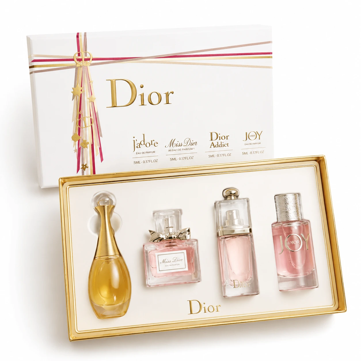 c32695a4-082e-49be-8579-9e89b6ee9469 ست ۴ عددی عطر زنانه دیور (Dior) مدل Miniature Collection – شامل J’adore، Miss Dior، Dior Addict و Joy - تصویر 1