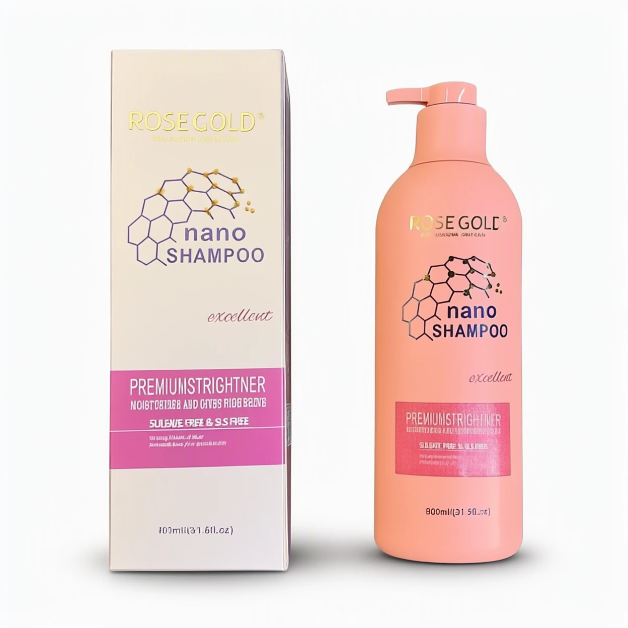 c6039799-42ee-4f4f-98eb-5ee475db5032 شامپو بدون سولفات نانو رز گلد مدل Premium Straightener حجم ۹۰۰ میلیلیتر - تصویر 1