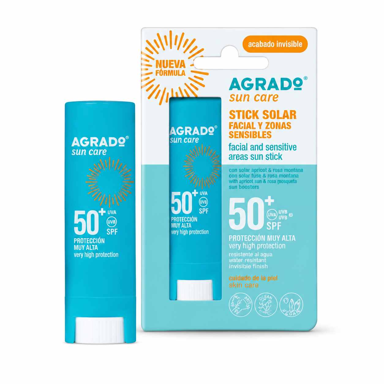 df0b4522-c23f-4266-a718-c1b3e3ae4b33 آگرادو استیکی ضد آفتاب مدل (Agrado Sun Care Facial and Sensitive Areas Sun Stick +SPF 50 )حجم15میل - تصویر 1