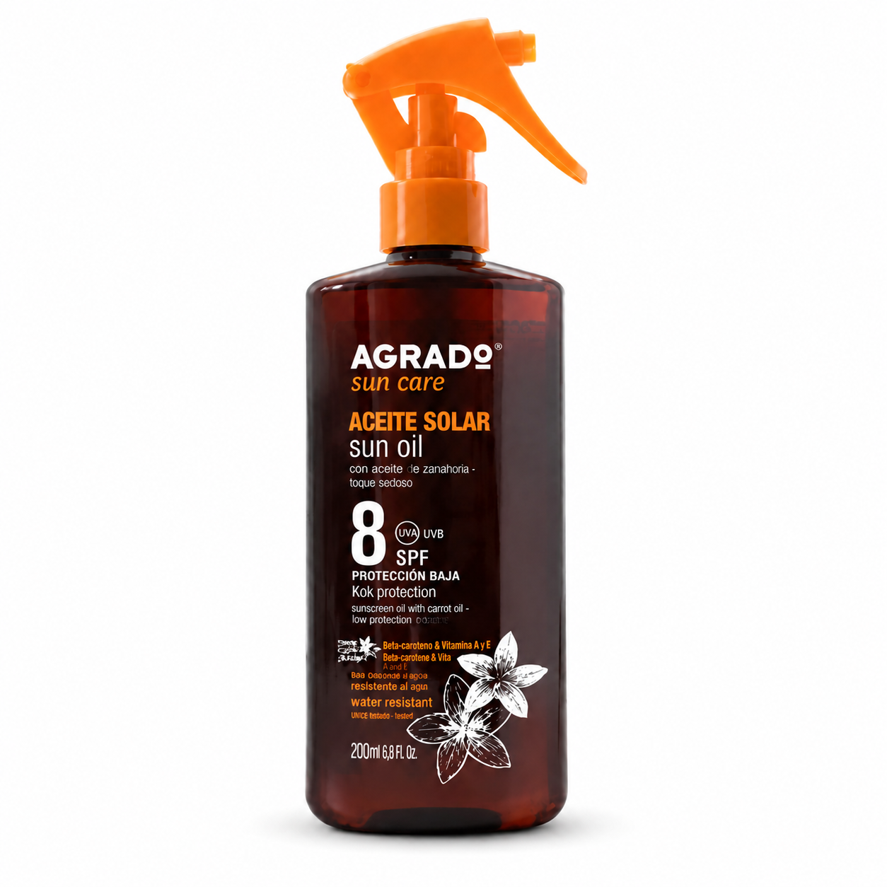 edaac6ae-8ca5-4d41-8d4f-1b56e7a23f8f روغن آفتاب (200میل)آگرادو SPF 8 - تصویر 1