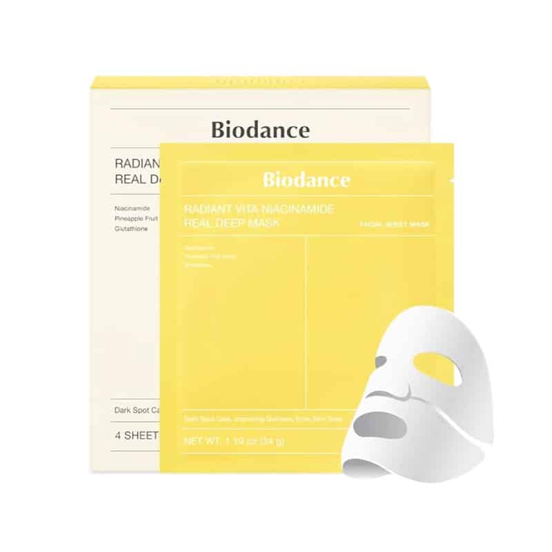 masca-cu-niacinamide-radiant-vita-niacinamide-real-deep-mask-34g-biodance ماسک ورقه ای ضدلک ویتا نیاسینامید بایودنس Biodance - تصویر 1