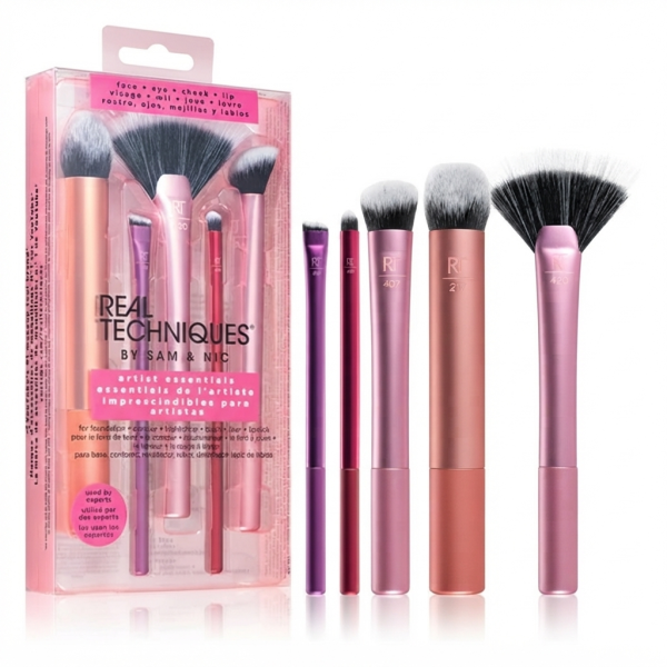ست براش 5 عددی بادبزنی ریل تکنیک Real Techniques Everyday Essentials Makeup Brush Kit
